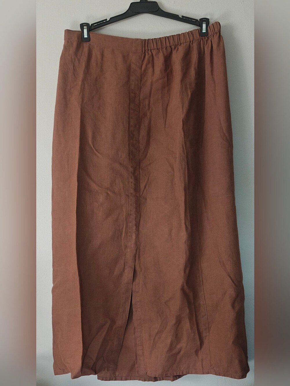 FLAX Linen Skirt Chocolate Brown Women's Size Large